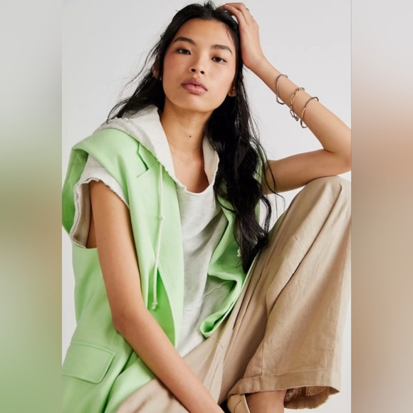 We The Free Jackets & Blazers - We The Free Bright Young Things Oversized Vest in Light Green, Size…